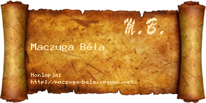 Maczuga Béla névjegykártya
